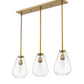 Z-Lite Ayra 8" 3-Light Olde Brass Island Light With Clear Glass Shade
