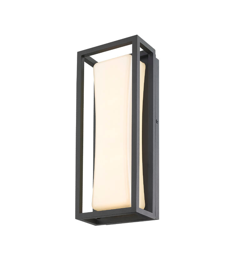 Z-Lite Baden Outdoor 5" W x 13" H 1-Light LED Black Aluminum Outdoor Wall Sconce With White Polycarbonate Shade