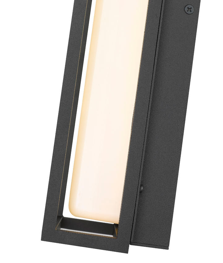 Z-Lite Baden Outdoor 5" W x 13" H 1-Light LED Black Aluminum Outdoor Wall Sconce With White Polycarbonate Shade
