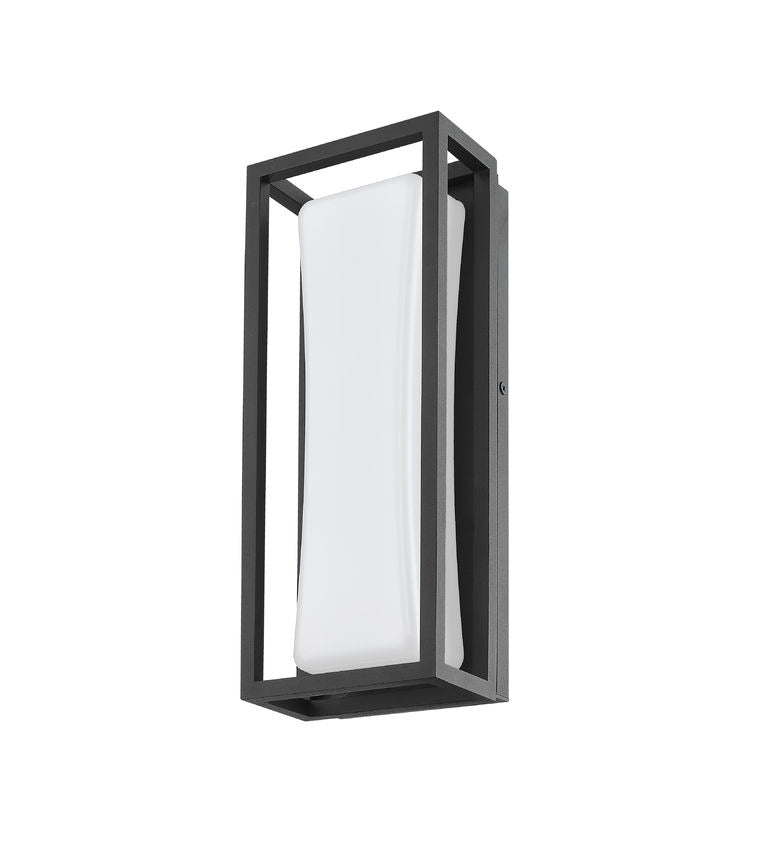Z-Lite Baden Outdoor 5" W x 13" H 1-Light LED Black Aluminum Outdoor Wall Sconce With White Polycarbonate Shade