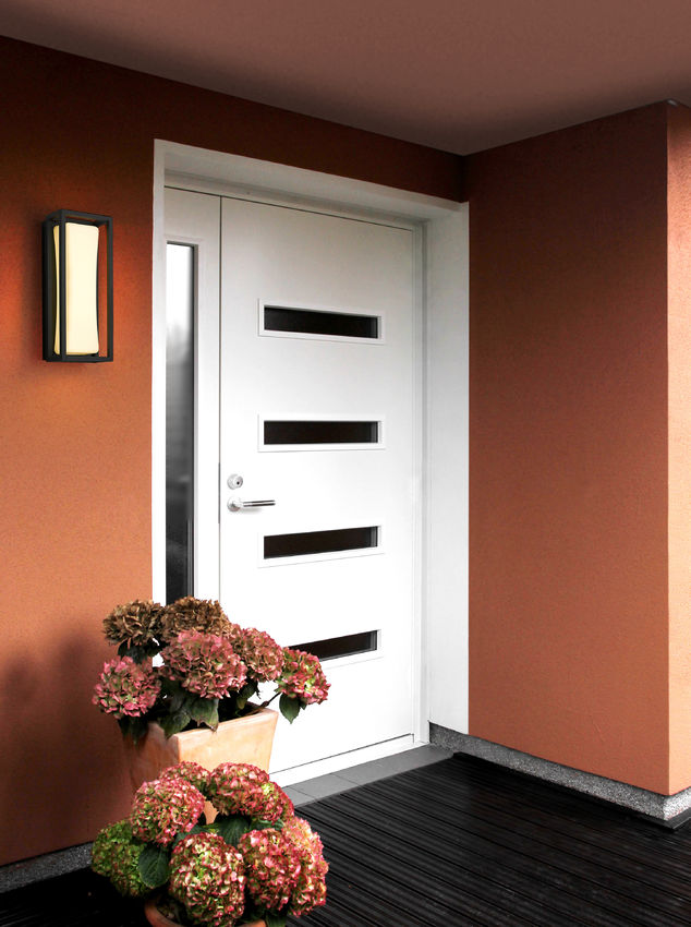 Z-Lite Baden Outdoor 5" W x 13" H 1-Light LED Black Aluminum Outdoor Wall Sconce With White Polycarbonate Shade