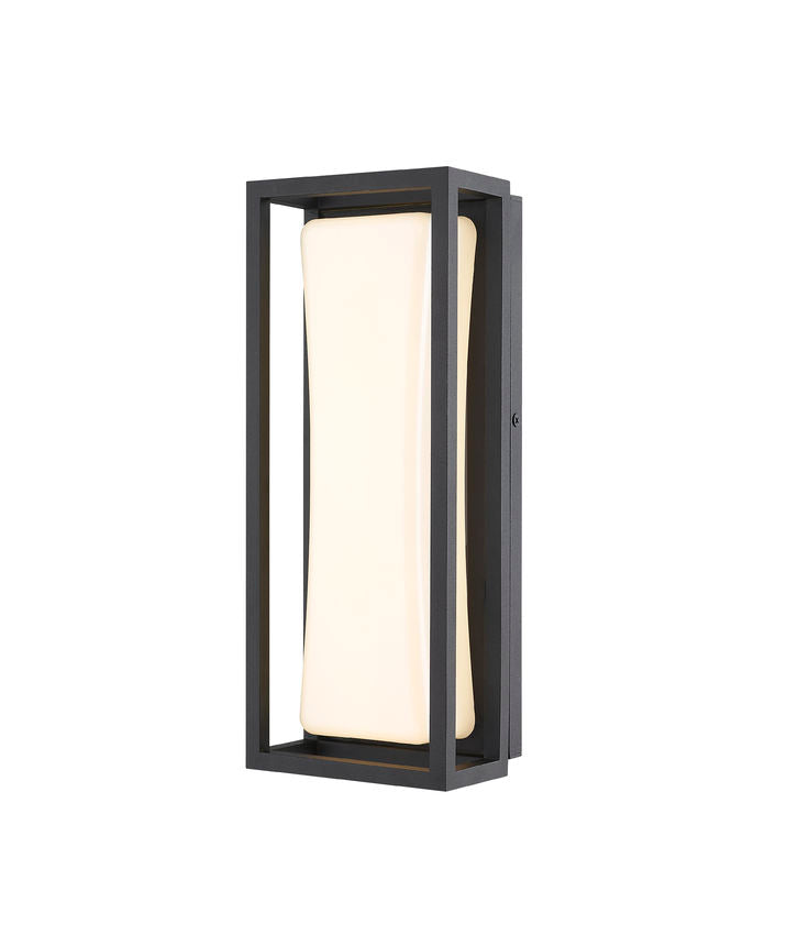 Z-Lite Baden Outdoor 5" W x 13" H 1-Light LED Black Aluminum Outdoor Wall Sconce With White Polycarbonate Shade