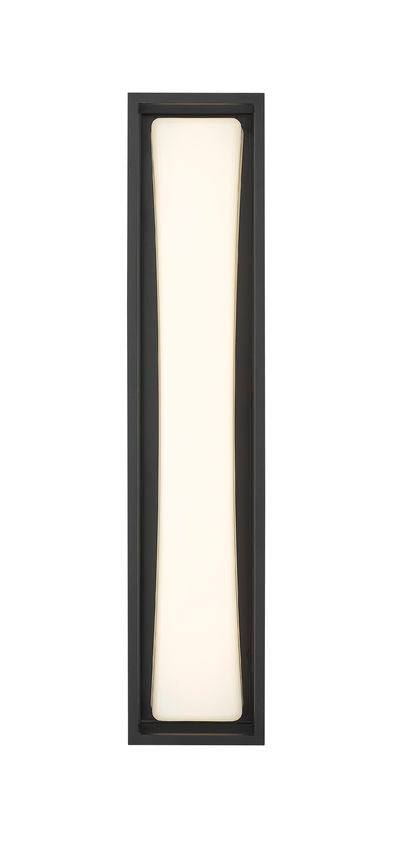 Z-Lite Baden Outdoor 5" W x 24" H 1-Light LED Black Aluminum Outdoor Wall Sconce With White Polycarbonate Shade