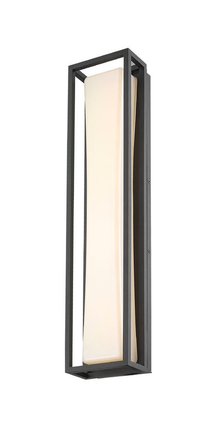 Z-Lite Baden Outdoor 5" W x 24" H 1-Light LED Black Aluminum Outdoor Wall Sconce With White Polycarbonate Shade