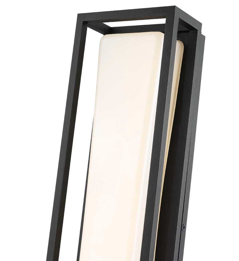 Z-Lite Baden Outdoor 5" W x 24" H 1-Light LED Black Aluminum Outdoor Wall Sconce With White Polycarbonate Shade