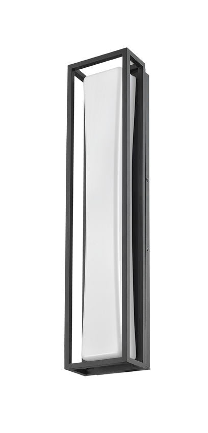 Z-Lite Baden Outdoor 5" W x 24" H 1-Light LED Black Aluminum Outdoor Wall Sconce With White Polycarbonate Shade