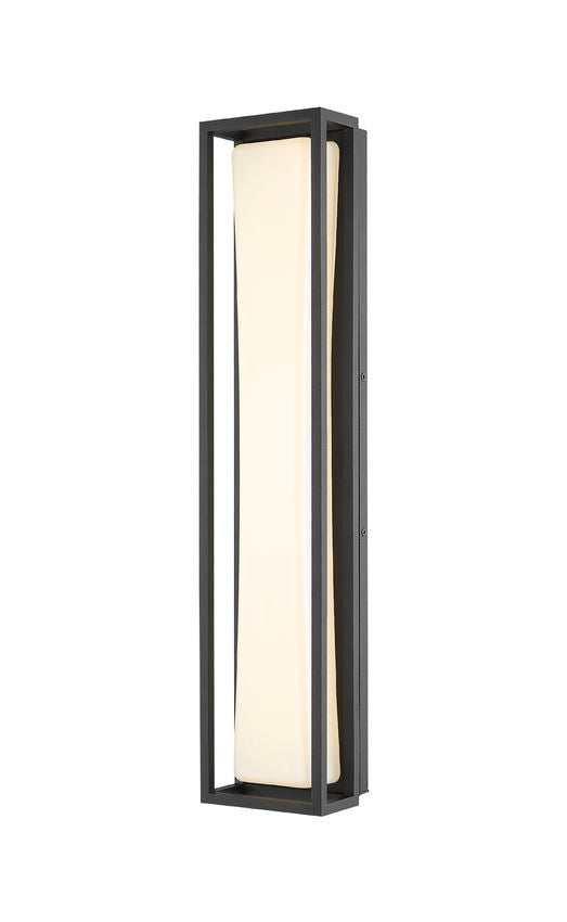 Z-Lite Baden Outdoor 5" W x 24" H 1-Light LED Black Aluminum Outdoor Wall Sconce With White Polycarbonate Shade