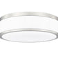 Z-Lite Ballord 12" 1-Light LED-Integrated Brushed Nickel Steel and Frosted Acrylic Shade Flush Mount Light