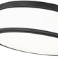 Z-Lite Ballord 12" 1-Light LED-Integrated Matte Black Steel and Frosted Acrylic Shade Flush Mount Light