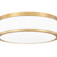 Z-Lite Ballord 12" 1-Light LED-Integrated Modern Gold Steel and Frosted Acrylic Shade Flush Mount Light