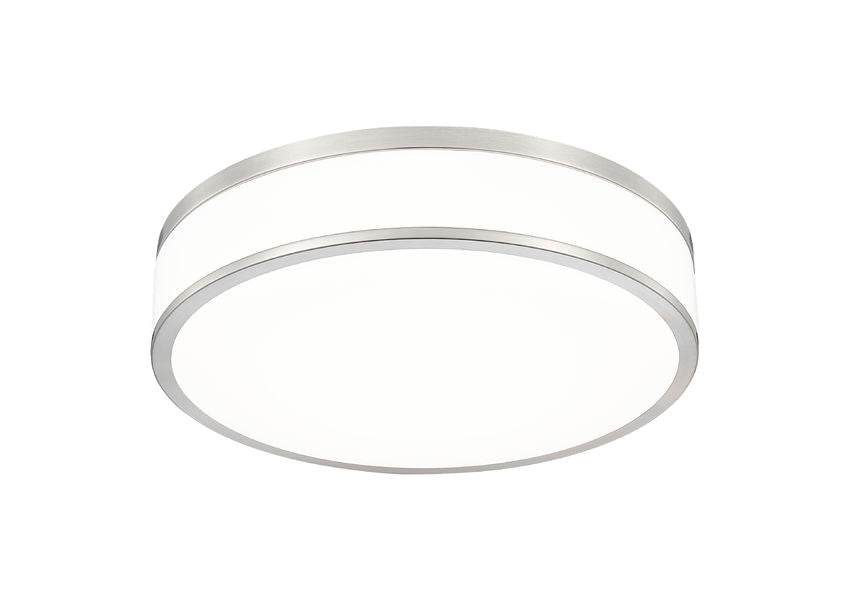 Z-Lite Ballord 16" 1-Light LED-Integrated Brushed Nickel Steel and Frosted Acrylic Shade Flush Mount Light