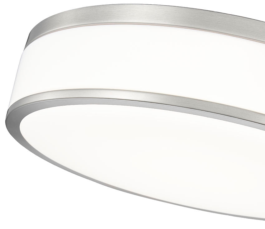 Z-Lite Ballord 16" 1-Light LED-Integrated Brushed Nickel Steel and Frosted Acrylic Shade Flush Mount Light