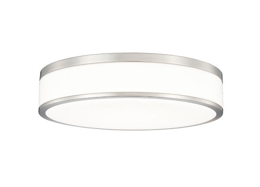 Z-Lite Ballord 16" 1-Light LED-Integrated Brushed Nickel Steel and Frosted Acrylic Shade Flush Mount Light