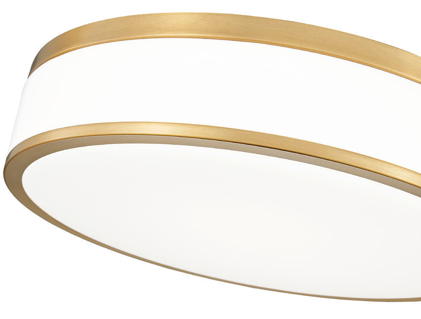 Z-Lite Ballord 16" 1-Light LED-Integrated Modern Gold Steel and Frosted Acrylic Shade Flush Mount Light