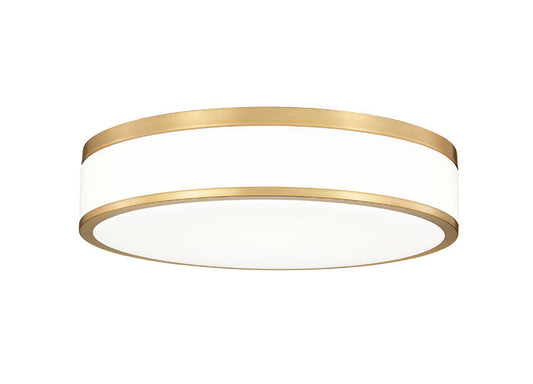 Z-Lite Ballord 16" 1-Light LED-Integrated Modern Gold Steel and Frosted Acrylic Shade Flush Mount Light