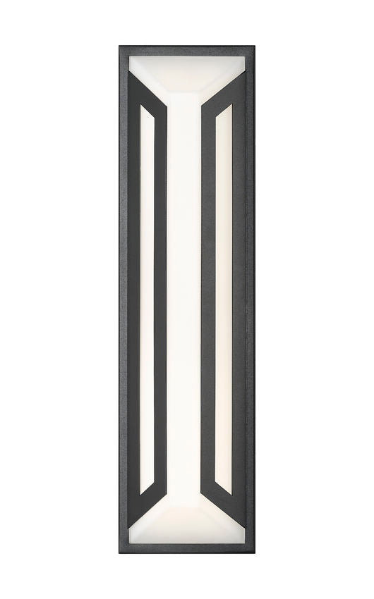 Z-Lite Banff 5028B-BK-LED 2-Light LED-Integrated Sand Black Aluminum Frame Opal Etched Glass Shade Outdoor Wall Light