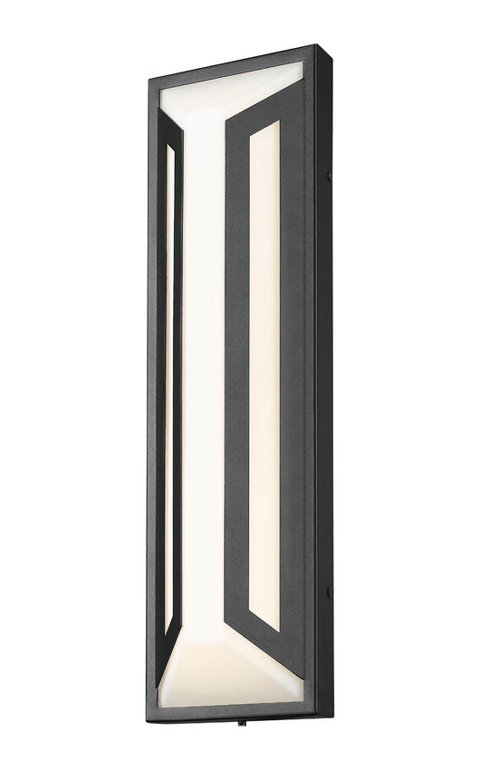Z-Lite Banff 5028B-BK-LED 2-Light LED-Integrated Sand Black Aluminum Frame Opal Etched Glass Shade Outdoor Wall Light