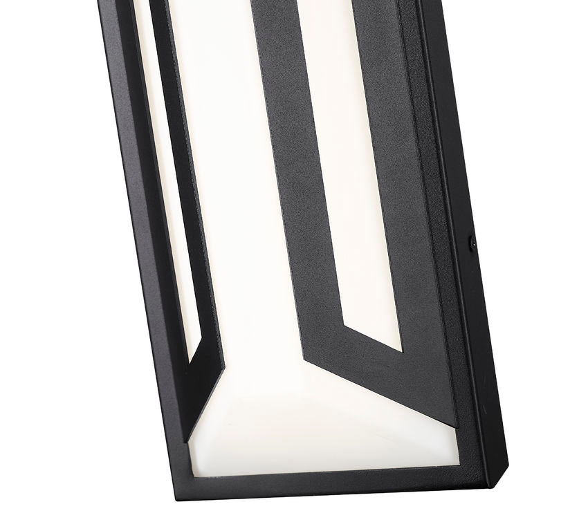 Z-Lite Banff 5028B-BK-LED 2-Light LED-Integrated Sand Black Aluminum Frame Opal Etched Glass Shade Outdoor Wall Light