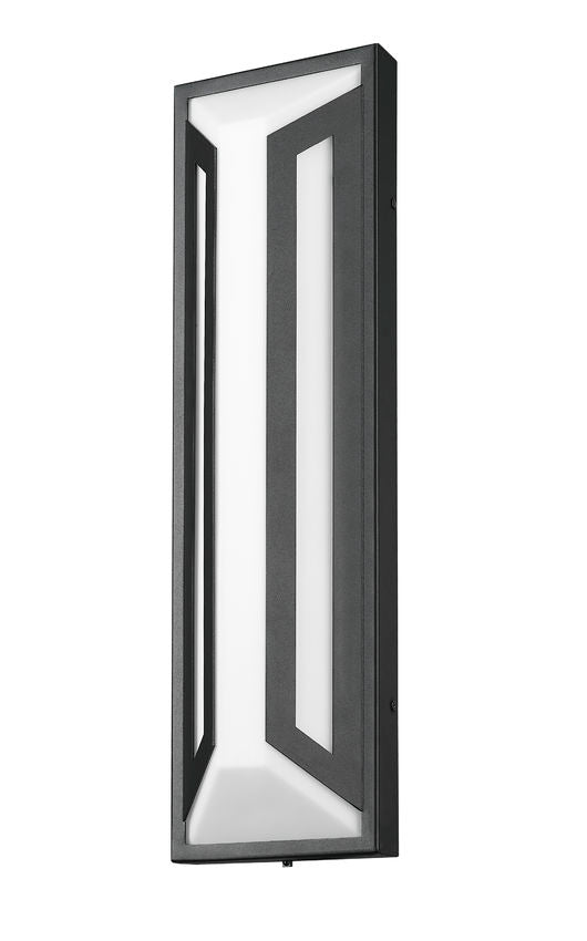Z-Lite Banff 5028B-BK-LED 2-Light LED-Integrated Sand Black Aluminum Frame Opal Etched Glass Shade Outdoor Wall Light