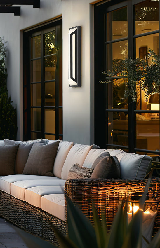 Z-Lite Banff 5028B-BK-LED 2-Light LED-Integrated Sand Black Aluminum Frame Opal Etched Glass Shade Outdoor Wall Light