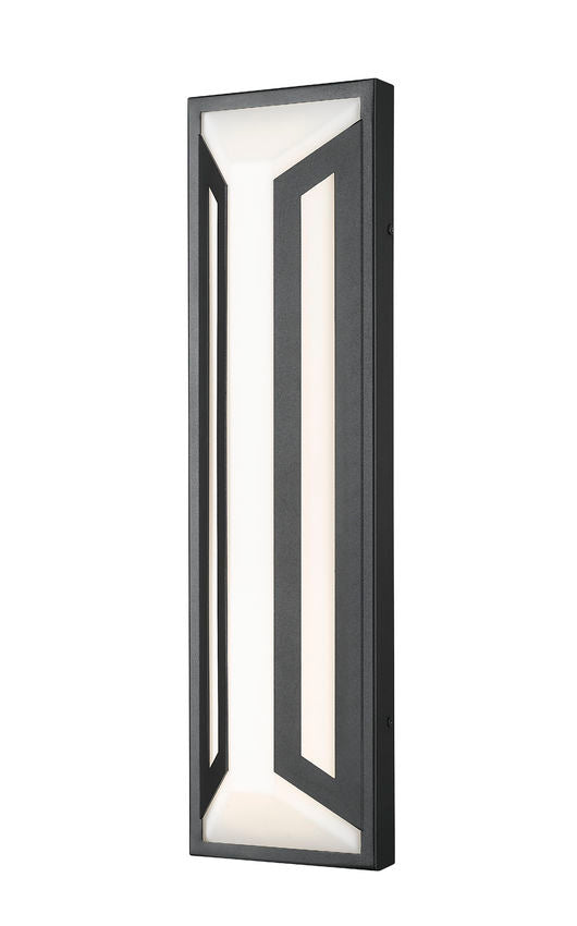 Z-Lite Banff 5028B-BK-LED 2-Light LED-Integrated Sand Black Aluminum Frame Opal Etched Glass Shade Outdoor Wall Light