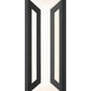 Z-Lite Banff 5028M-BK-LED 2-Light LED-Integrated Sand Black Aluminum Frame Opal Etched Glass Shade Outdoor Wall Light