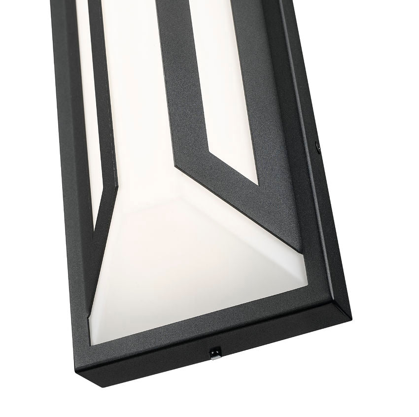 Z-Lite Banff 5028M-BK-LED 2-Light LED-Integrated Sand Black Aluminum Frame Opal Etched Glass Shade Outdoor Wall Light