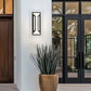 Z-Lite Banff 5028M-BK-LED 2-Light LED-Integrated Sand Black Aluminum Frame Opal Etched Glass Shade Outdoor Wall Light