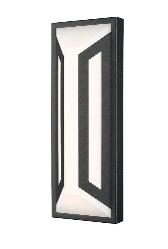 Z-Lite Banff 5028M-BK-LED 2-Light LED-Integrated Sand Black Aluminum Frame Opal Etched Glass Shade Outdoor Wall Light