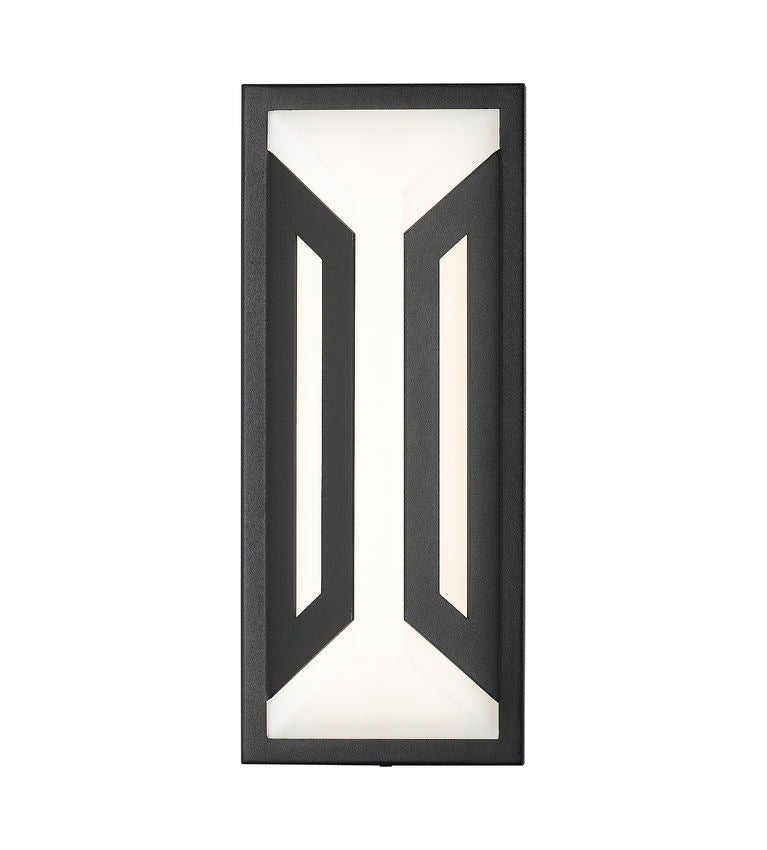 Z-Lite Banff 5028S-BK-LED 2-Light LED-Integrated Sand Black Aluminum Frame Opal Etched Glass Shade Outdoor Wall Light
