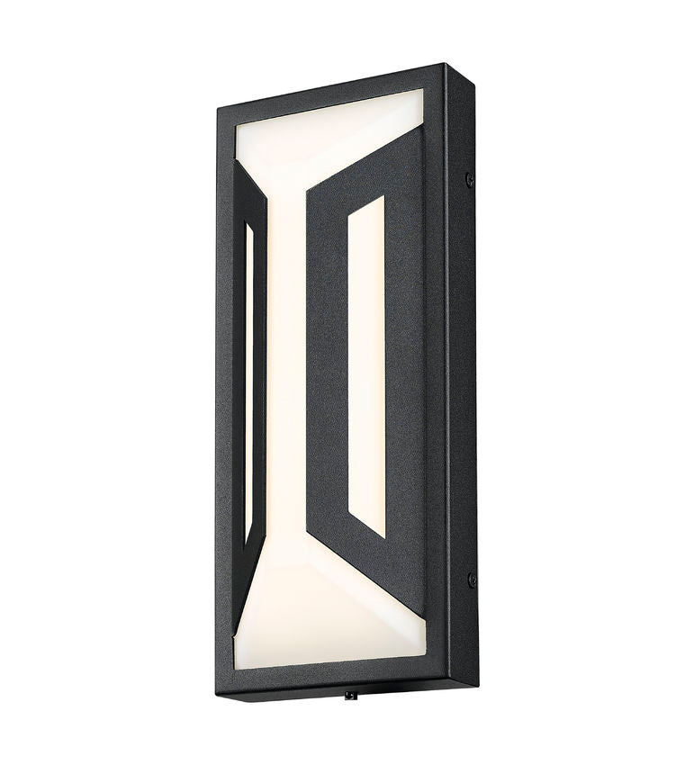Z-Lite Banff 5028S-BK-LED 2-Light LED-Integrated Sand Black Aluminum Frame Opal Etched Glass Shade Outdoor Wall Light