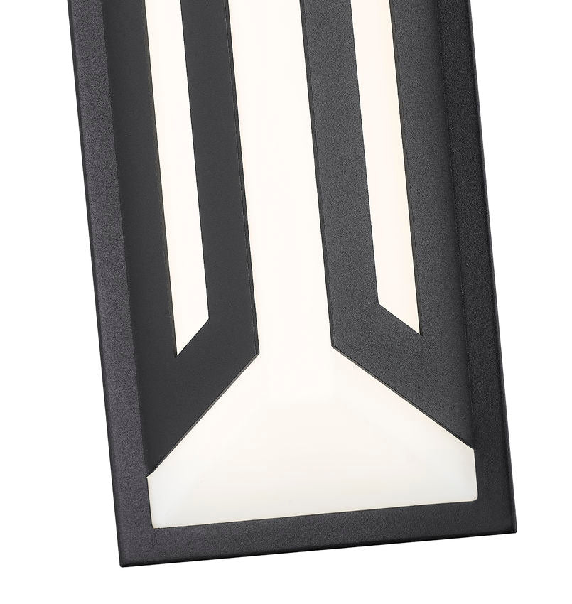 Z-Lite Banff 5028S-BK-LED 2-Light LED-Integrated Sand Black Aluminum Frame Opal Etched Glass Shade Outdoor Wall Light