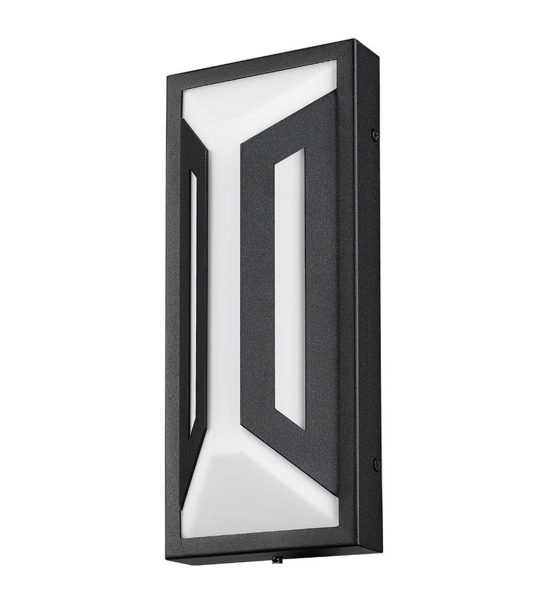Z-Lite Banff 5028S-BK-LED 2-Light LED-Integrated Sand Black Aluminum Frame Opal Etched Glass Shade Outdoor Wall Light