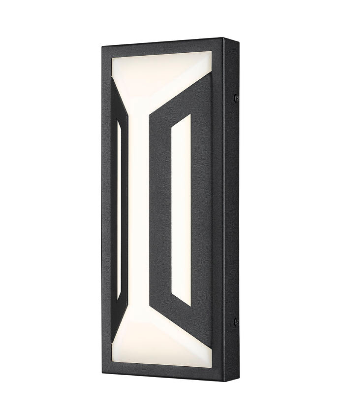 Z-Lite Banff 5028S-BK-LED 2-Light LED-Integrated Sand Black Aluminum Frame Opal Etched Glass Shade Outdoor Wall Light