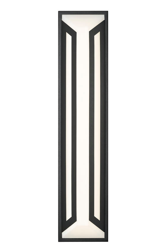 Z-Lite Banff 5028XL-BK-LED 2-Light LED-Integrated Sand Black Aluminum Frame Opal Etched Glass Shade Outdoor Wall Light
