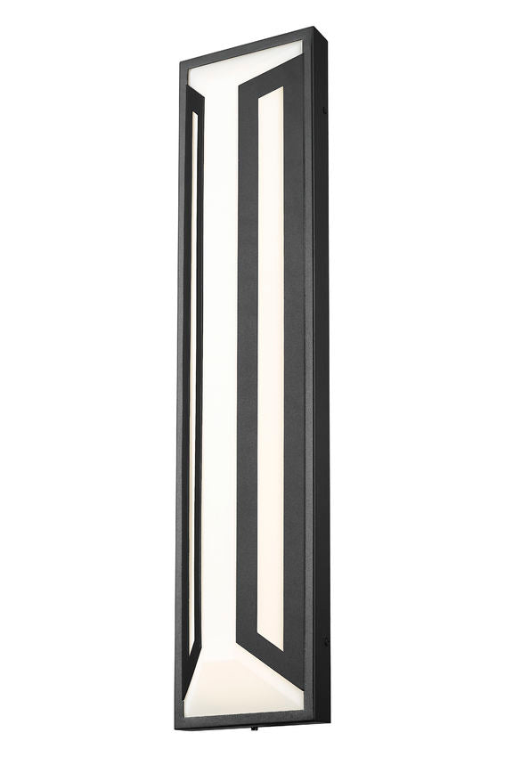Z-Lite Banff 5028XL-BK-LED 2-Light LED-Integrated Sand Black Aluminum Frame Opal Etched Glass Shade Outdoor Wall Light
