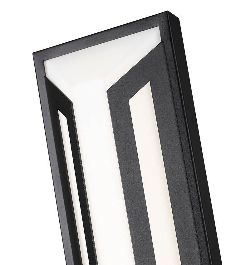 Z-Lite Banff 5028XL-BK-LED 2-Light LED-Integrated Sand Black Aluminum Frame Opal Etched Glass Shade Outdoor Wall Light