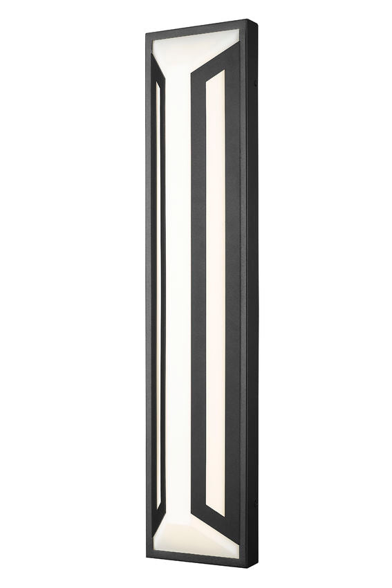 Z-Lite Banff 5028XL-BK-LED 2-Light LED-Integrated Sand Black Aluminum Frame Opal Etched Glass Shade Outdoor Wall Light