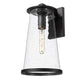 Z-Lite Bar Harbor 10" 1-Light Sand Black and Clear Seedy Glass Shade Outdoor Wall Light