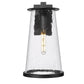 Z-Lite Bar Harbor 10" 1-Light Sand Black and Clear Seedy Glass Shade Outdoor Wall Light