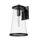 Z-Lite Bar Harbor 10" 1-Light Sand Black and Clear Seedy Glass Shade Outdoor Wall Light