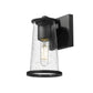 Z-Lite Bar Harbor 5" 1-Light Sand Black and Clear Seedy Glass Shade Outdoor Wall Light