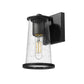 Z-Lite Bar Harbor 5" 1-Light Sand Black and Clear Seedy Glass Shade Outdoor Wall Light