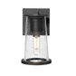Z-Lite Bar Harbor 5" 1-Light Sand Black and Clear Seedy Glass Shade Outdoor Wall Light