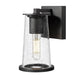 Z-Lite Bar Harbor 5" 1-Light Sand Black and Clear Seedy Glass Shade Outdoor Wall Light