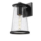 Z-Lite Bar Harbor 8" 1-Light Sand Black and Clear Seedy Glass Shade Outdoor Wall Light