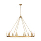 Z-Lite Barclay 12-Light Candelabra Bulb Base Rubbed Brass Steel Chandelier