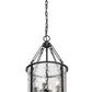 Z-Lite Barrington 12" 4-Light Matte Black Pendant Light With Clear Waterglass Shade