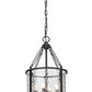 Z-Lite Barrington 12" 4-Light Matte Black Pendant Light With Clear Waterglass Shade