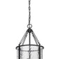 Z-Lite Barrington 12" 4-Light Matte Black Pendant Light With Clear Waterglass Shade